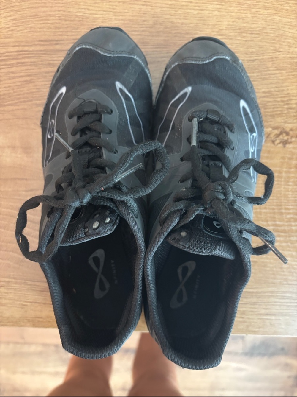 NFINITY Kids Black Lace-Up Cheer Sneakers with Subtle Silver Accents